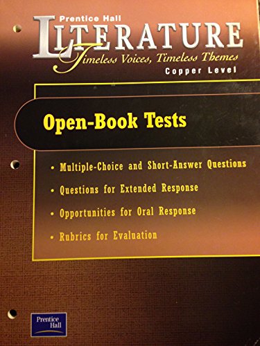 Imagen de archivo de Open Book Tests (Prentice Hall Literature Timeless Voices, Timeless Themes, Copper Level) a la venta por Books Unplugged