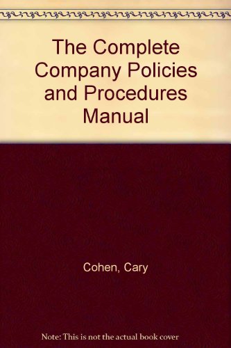 9780130594129: The Complete Company Policies and Procedures Manual