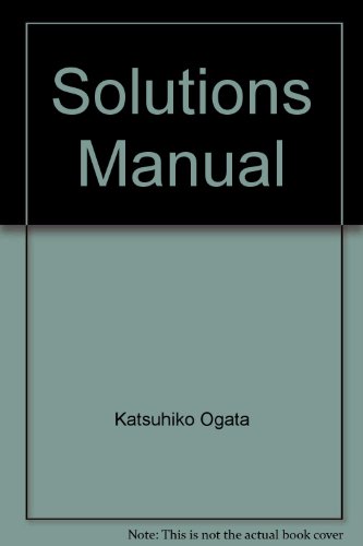 Imagen de archivo de Solutions Manual: Modern Control Engineering, 4th Edition a la venta por ThriftBooks-Atlanta