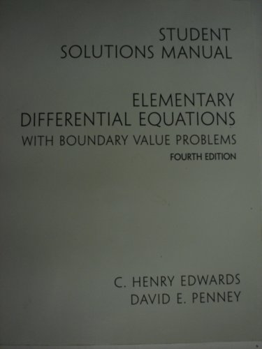 Beispielbild fr Elementary Differential Equations with Boundary Value Problems (Student Solutions Manual) zum Verkauf von HPB-Red
