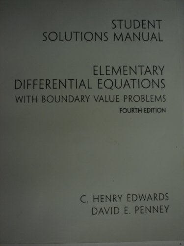 Immagine dell'editore per Elementary Differential Equations with Boundary Value Problems (Student Solutions Manual) venduto da HPB-Red