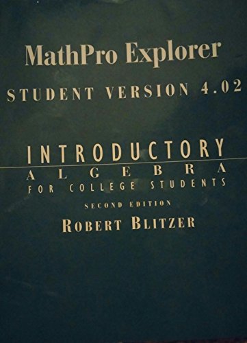 MathPro Explorer Student Version 4.0, University of Phoenix (9780130616227) by Blitzer, Robert F.