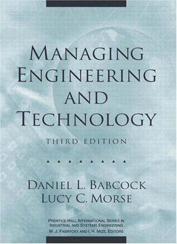 Beispielbild fr Managing Engineering and Technology (3rd Edition) zum Verkauf von Wonder Book