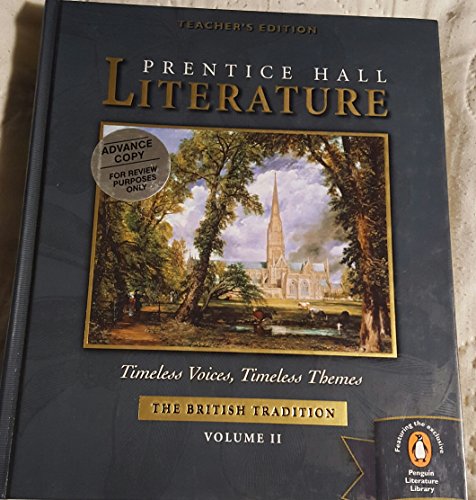 Stock image for Prentice Hall Literature.Timeless Voices, Timeless Themes; The British Tradition, Volume 2 (Teacher's Edition) for sale by Better World Books