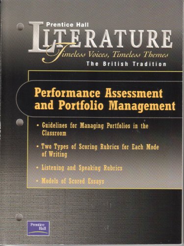 Stock image for PRENTICE HALL LITERATURE TIMELESS VOICES TIMELESS THEMES 7TH EDITION PERFORMANCE ASSESSMENT PORTFOLIO MANAGEMENT GRADE 12 2002C for sale by Allied Book Company Inc.