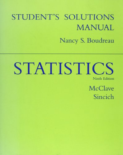 Beispielbild fr Statistics, Ninth Edition (Student Solutions Manual) zum Verkauf von HPB-Red