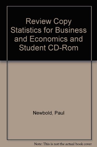 9780130669186: Review Copy Statistics for Business and Economics and Student CD-Rom