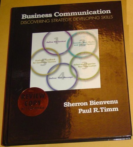 9780130672445: Business Communication, Discovering Strategy, Developing Skills, Review Copy, Includes CD-ROM, Not f