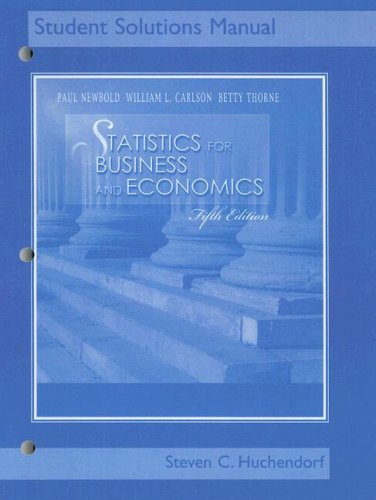 Imagen de archivo de Statistics for Business and Economics: Student Solutions Manual a la venta por HPB-Red