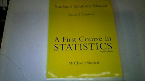 Imagen de archivo de First Course in Statistics: Students Solutions Manual a la venta por Green Street Books