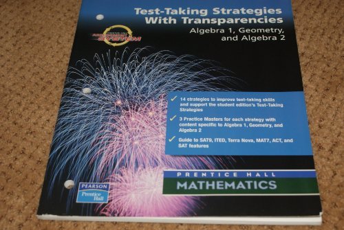 Imagen de archivo de Test-Taking Strategies with Transparencies for Algebra 1, Geometry, and Algebra 2 a la venta por Nationwide_Text