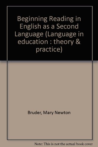 Stock image for Beginning Reading in English As a Second Language (Language in education : theory & practice) for sale by Zubal-Books, Since 1961