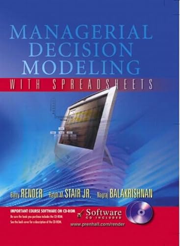 Stock image for Managerial Decision Modeling with Spreadsheets and Student CD-ROM [With CDROM] for sale by ThriftBooks-Atlanta