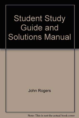 Beispielbild fr Student Study Guide and Solutions Manual zum Verkauf von POQUETTE'S BOOKS