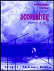 Stock image for Accounting: Chapters 12-26 : Working Papers for sale by Wonder Book