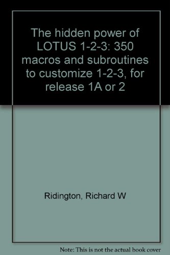 Beispielbild fr The hidden power of LOTUS 1-2-3: 350 macros and subroutines to customize 1-2-3, for release 1A or 2 zum Verkauf von Robinson Street Books, IOBA