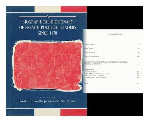 Beispielbild fr Biographical Dictionary of French Political Leaders Since 1870 zum Verkauf von Dunaway Books