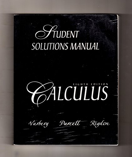 9780130851512: Calculus (8th Edition): Student Solutions Manual