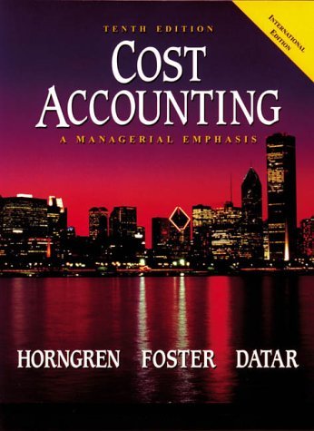 Beispielbild fr Cost Accounting: A Managerial Emphasis (Prentice Hall international editions) zum Verkauf von Ammareal