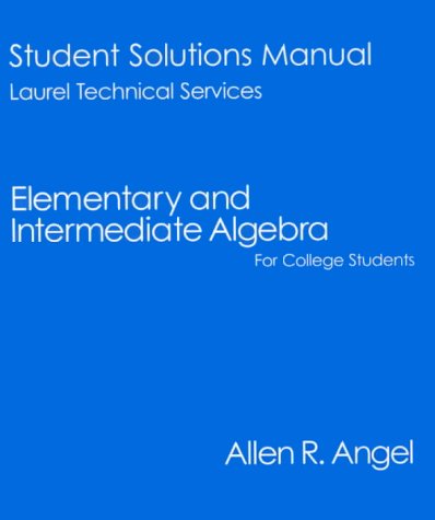 Stock image for Elementary and Intermediate Algebra for College Students: Solutions Manual for sale by ThriftBooks-Atlanta