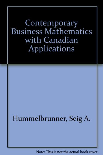 Beispielbild fr Contemporary Business Mathematics with Canadian Applications zum Verkauf von Better World Books