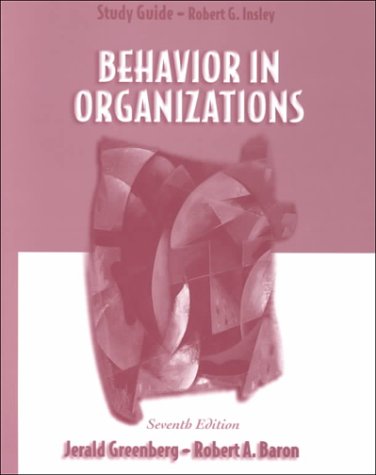 9780130865922: Behavior in Organizations (Study Guide)
