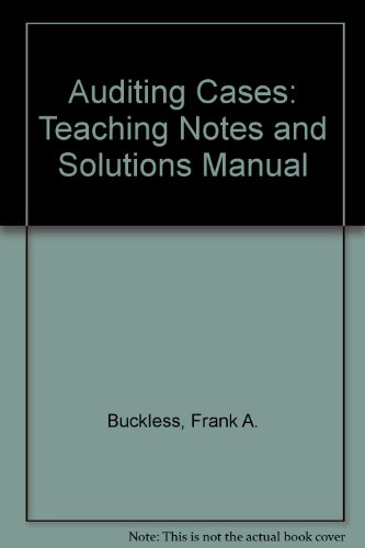 9780130866882: Teaching Notes and Solutions Manual (Auditing Cases)