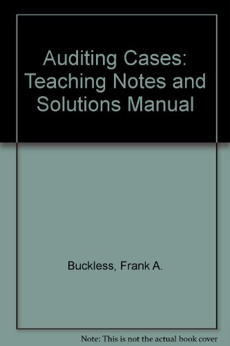 9780130866882: Auditing Cases: Teaching Notes and Solutions Manual