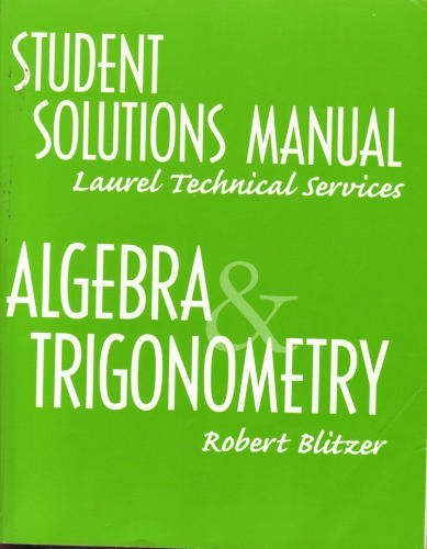 Beispielbild fr Student Solutions Manual Algebra Trigonometry zum Verkauf von Goodwill Books