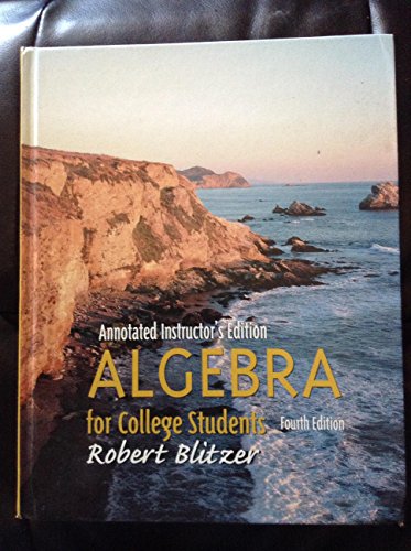 Beispielbild fr Algebra for College Students (Annotated Instructor*s Edition) zum Verkauf von dsmbooks