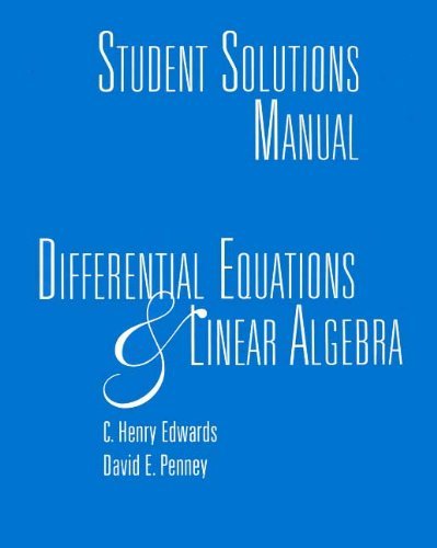 Stock image for Differential Equations and Linear Algebra: Student's Solutions Manual for sale by ThriftBooks-Atlanta