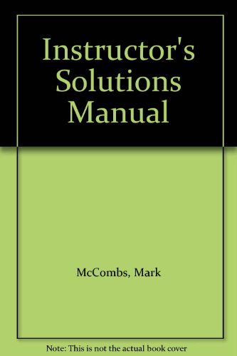 Beispielbild fr Instructor*s Solutions Manual zum Verkauf von dsmbooks