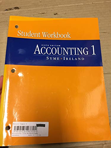 9780130923332: Accounting 1 Workbook and Study Guide: v. 1