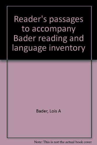 Stock image for Reader's passages to accompany Bader reading and language inventory for sale by SecondSale