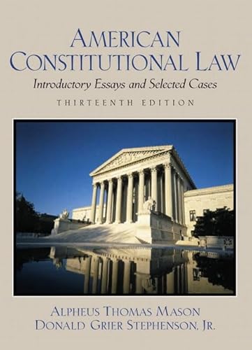 Beispielbild fr American Constitutional Law : Introductory Essays and Selected Cases zum Verkauf von Better World Books