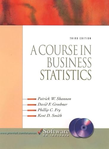 Imagen de archivo de A Course in Business Statistics a la venta por Better World Books