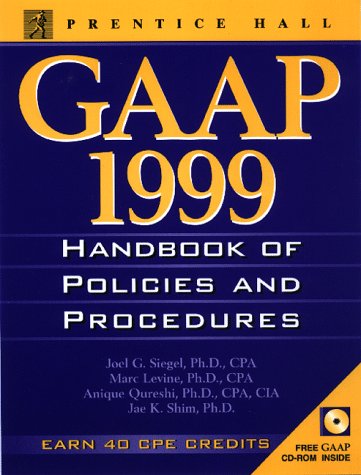 Imagen de archivo de Gaap Handbook of Policies and Procedures, 1999 a la venta por Mispah books