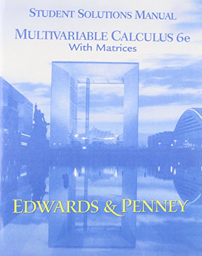 Calculus Early Transcendentals Matrix Versn (9780130975041) by David E. Penney C. Henry Edwards