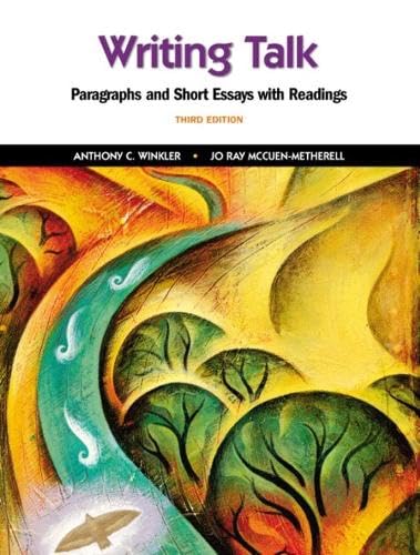 9780130978868: Writing Talk: Paragraphs and Short Essays with Readings