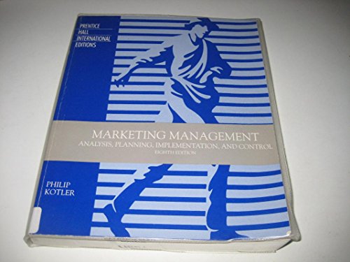 Beispielbild fr Marketing Management Analysis, Planning, Implementation and Control zum Verkauf von Antiquariat Smock