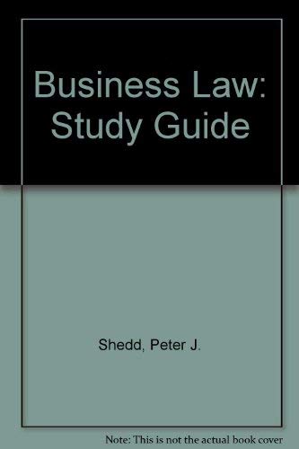 Business Law Study Guide (9780131081505) by Shedd, Peter J.