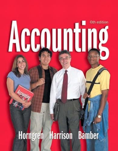 Imagen de archivo de Accounting Chapters 1-26 (Charles T. Horngren Series in Accounting) (Ch. 1-26) a la venta por HPB-Red