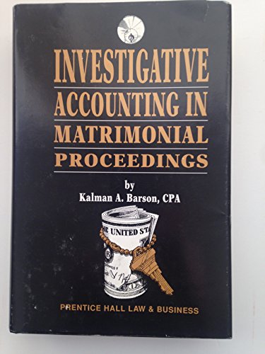 Stock image for Investigative accounting in matrimonial proceedings for sale by Solr Books