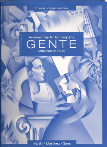 Stock image for Answer Key to Accompany Gente Activities Manual, North American Edition for sale by HPB-Red