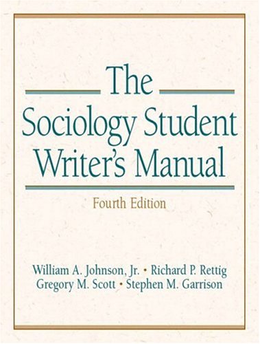 9780131113886: The Sociology Student Writer's Manual