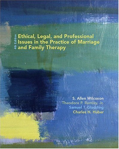 Beispielbild fr Ethical, Legal, and Professional Issues in the Practice of Marriage and Family Therapy zum Verkauf von ThriftBooks-Atlanta