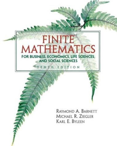 Beispielbild fr Finite Mathematics: For Business Economics Life Sciences and Social Sciences zum Verkauf von Wonder Book