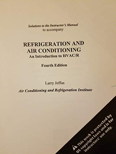 9780131145115: Instructor's Manual to Accompany Refrigeration and Air Conditioning