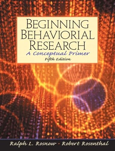 9780131147300: Beginning Behavioral Research: Conceptual Primer