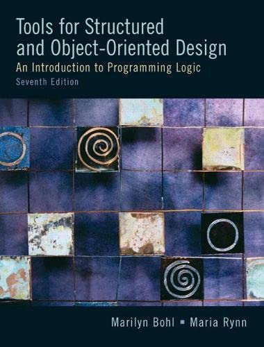 Beispielbild fr Tools for Structured and Object-Oriented Design: An Introduction to Programming Logic zum Verkauf von Wonder Book